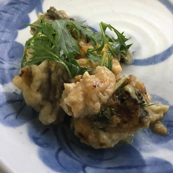 牡蠣の天ぷらの卵とじ
